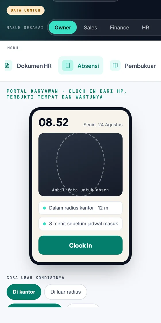 Portal karyawan di ponsel